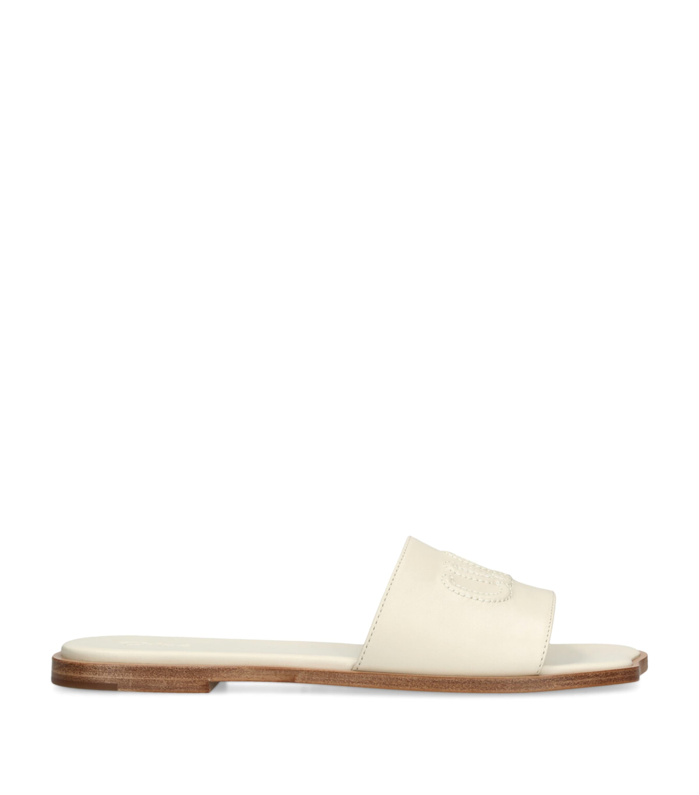Chloé Leather Soleil Slides In White