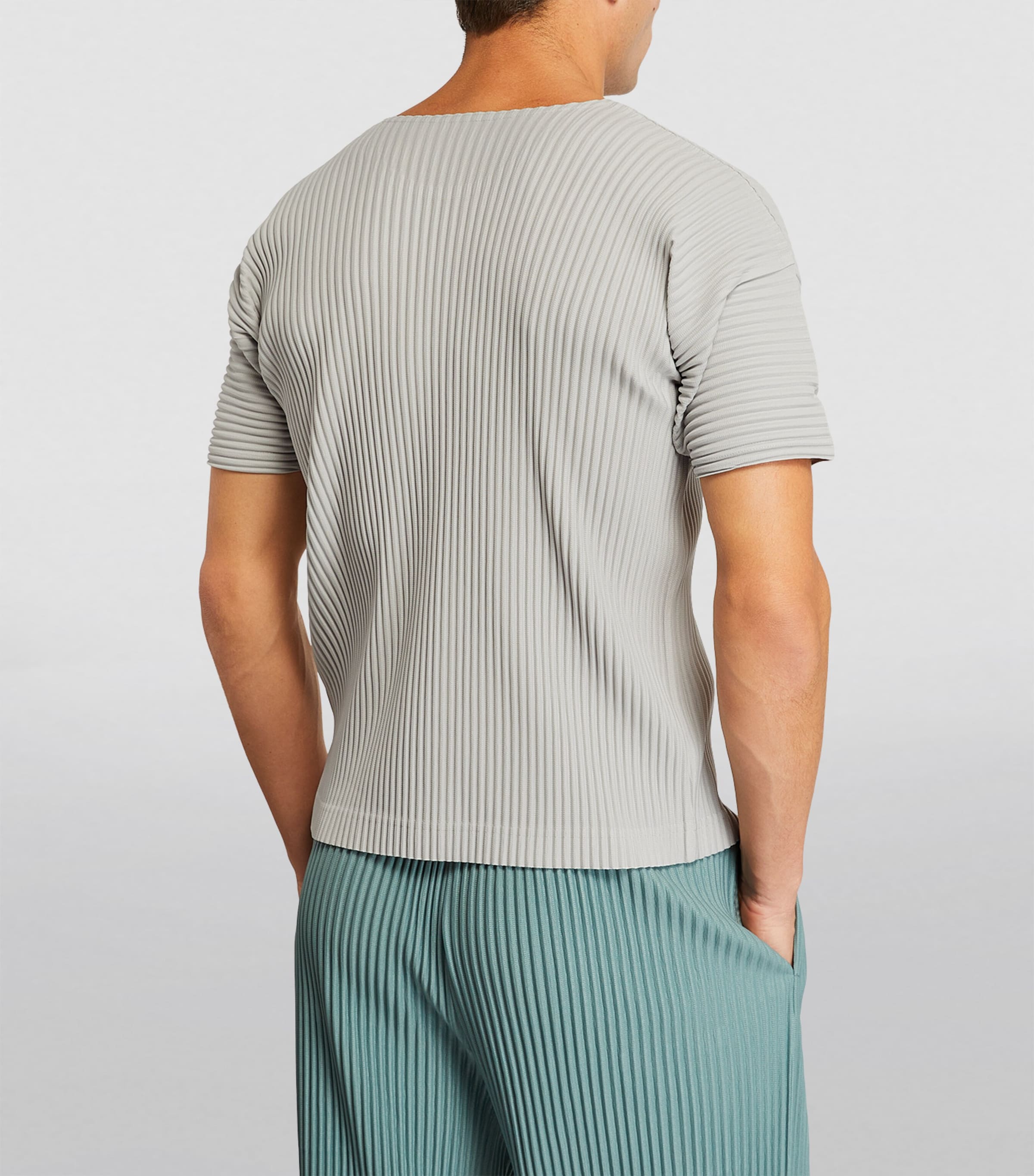 Homme Plissé Issey Miyake Grey Pleated T-Shirt | Harrods CA
