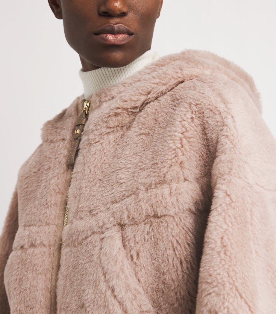 Alpaca-Wool-Silk Cape Poncho BEIGE Image 6