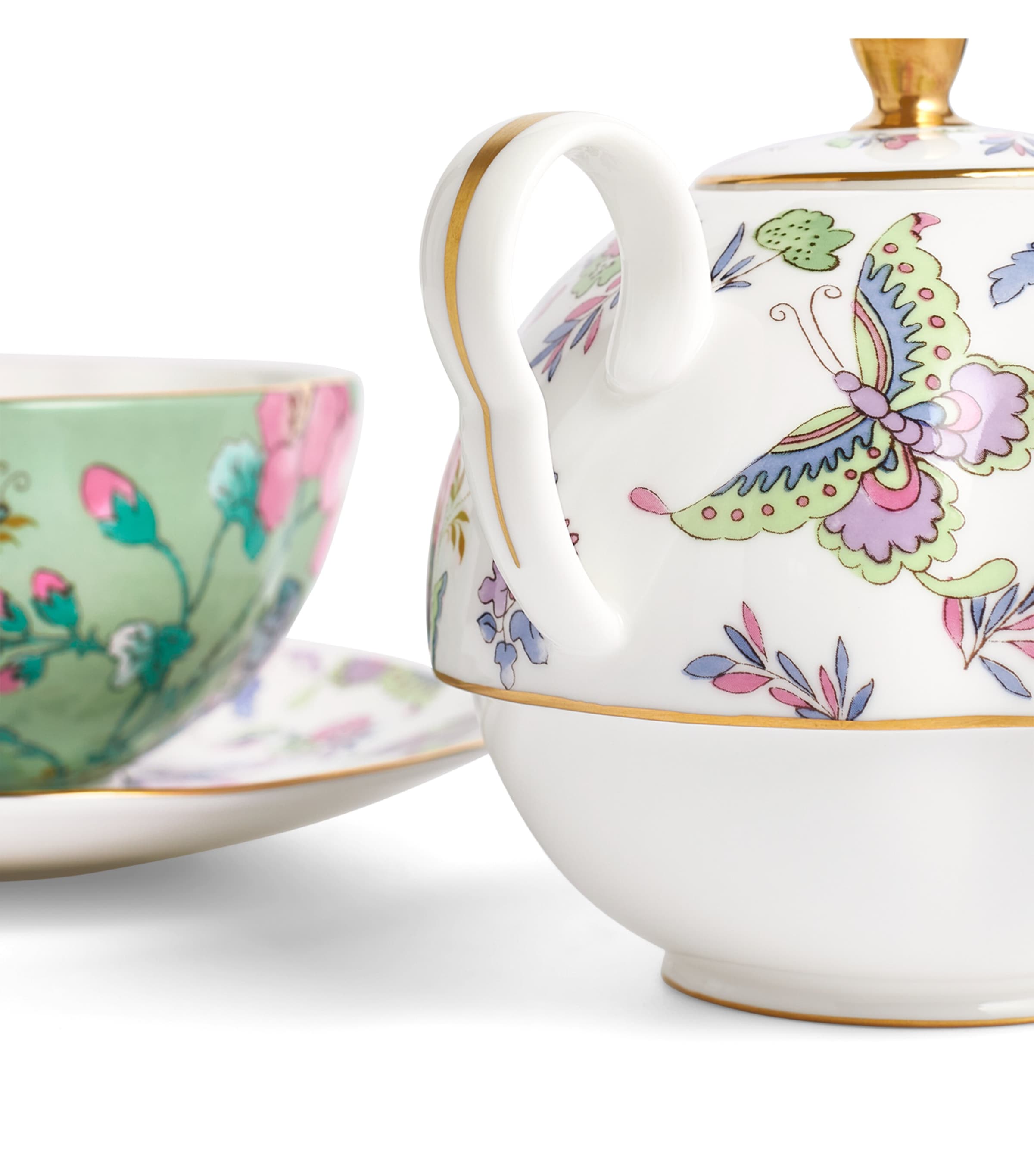 Bone China Butterfly Bloom Tea For One Teapot Set MULTI Image 6