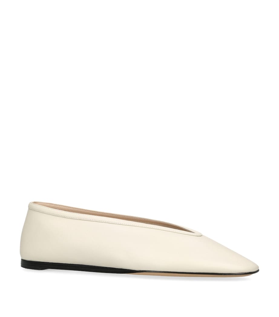 Leather Luna Ballet Flats WHITE Image 3