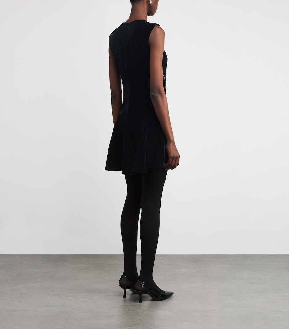 Velvet Cut-Out Mini Dress BLACK Image 3
