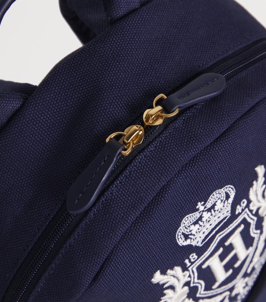 Cotton Embroidered Emblem Backpack NAVY Image 4