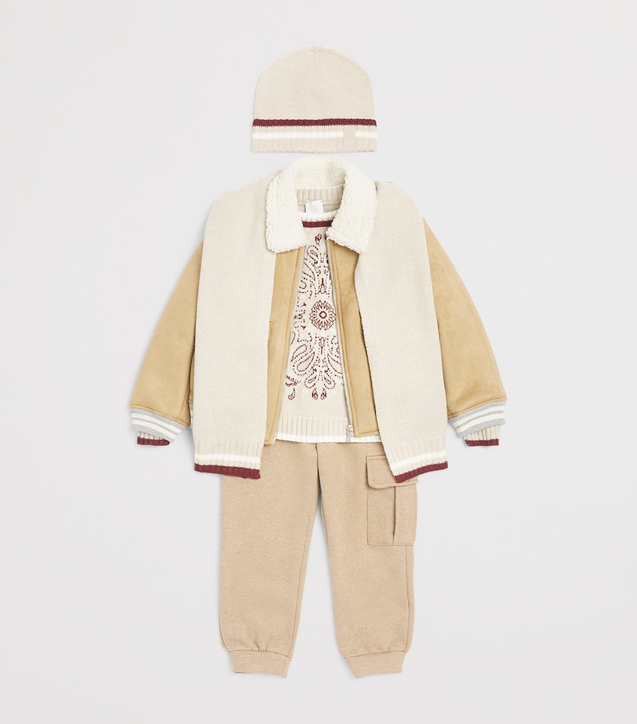 Virgin Wool Mandala Sweater (2-14 Years) 873BDBEIGE MED/BORDO Image 3