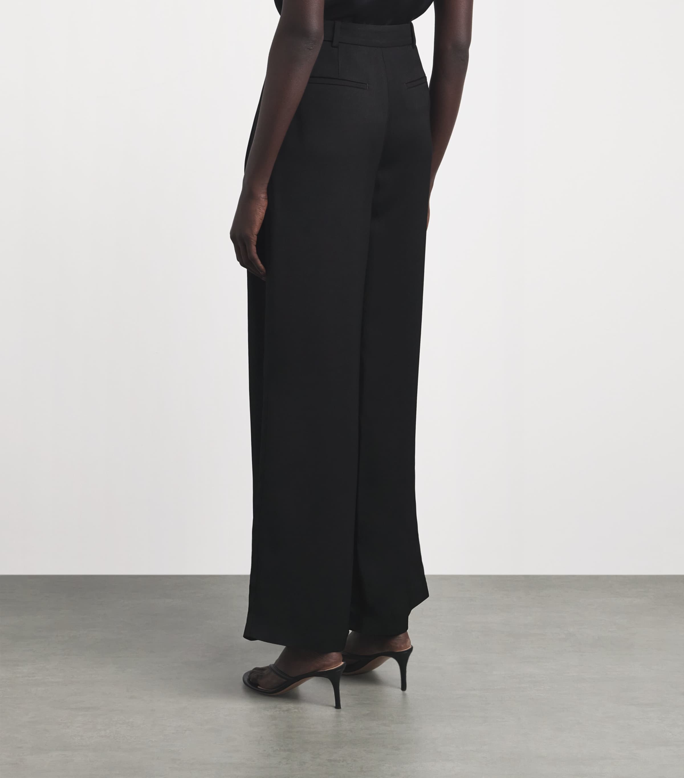 Eleventy Womens Twill Pleated Straight Trousers Nero Image 5