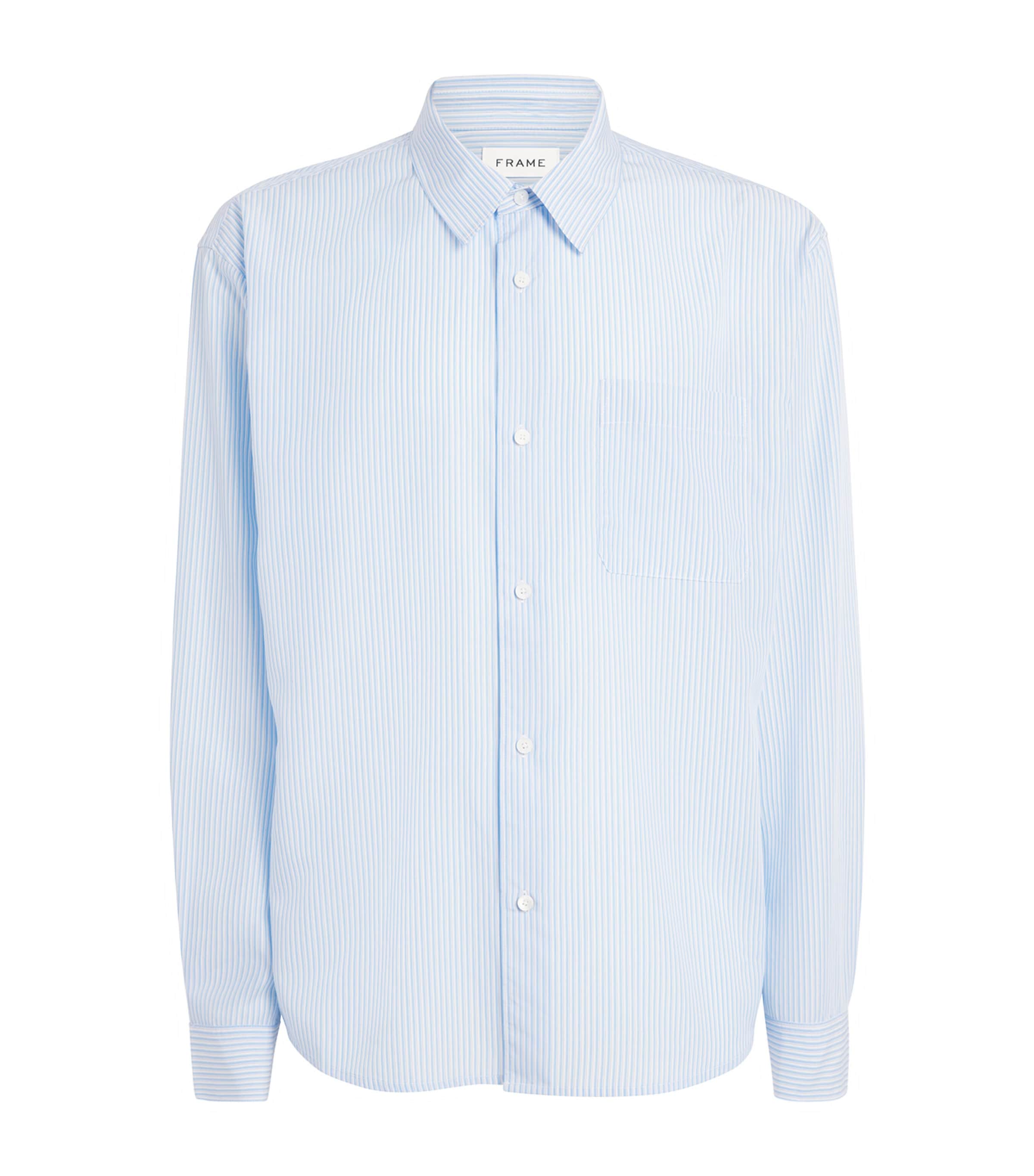FRAME Mens Relaxed Stripe Shirt Blue Stripe Image 1