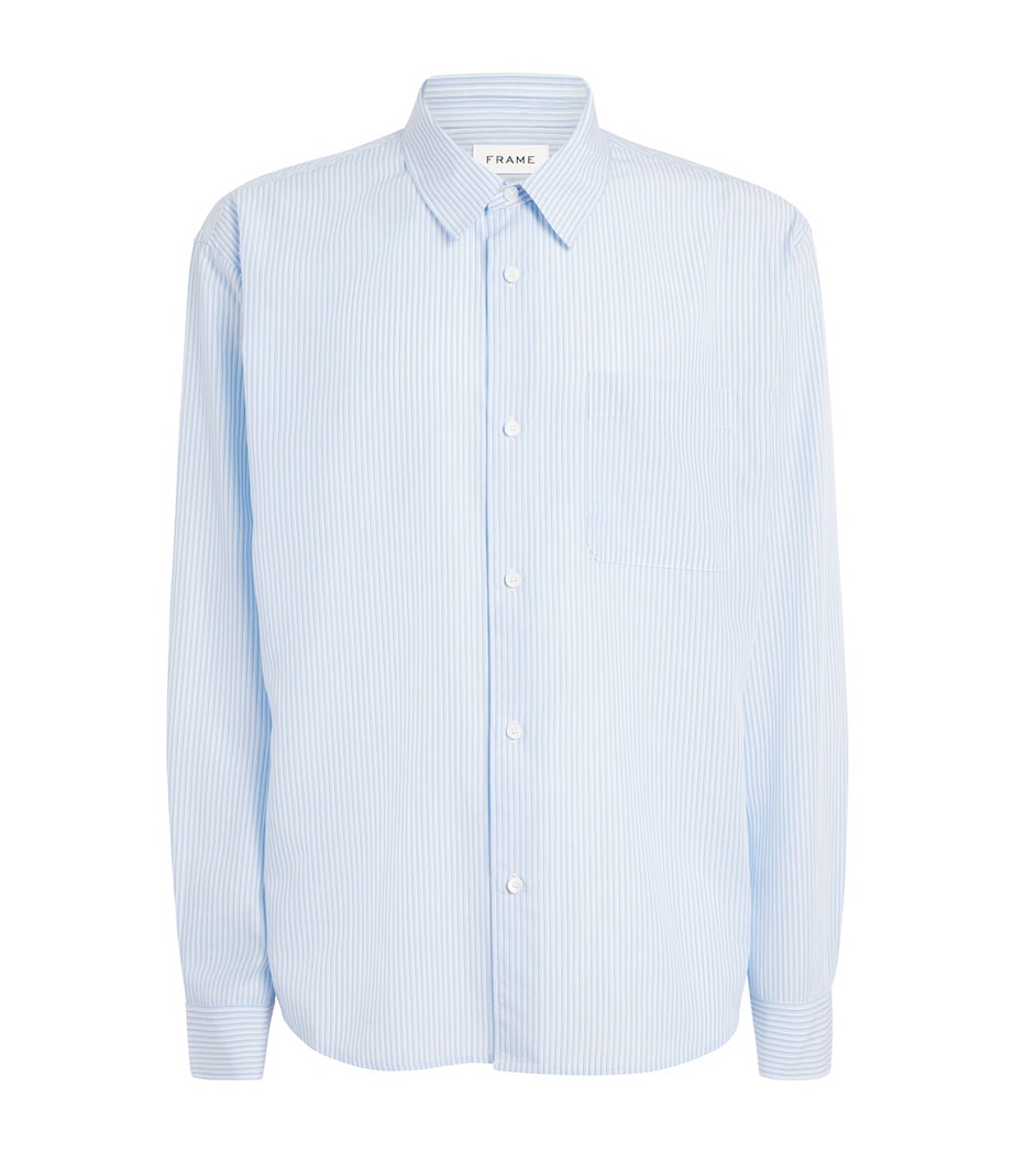 FRAME Mens Relaxed Stripe Shirt Blue Stripe Image 1
