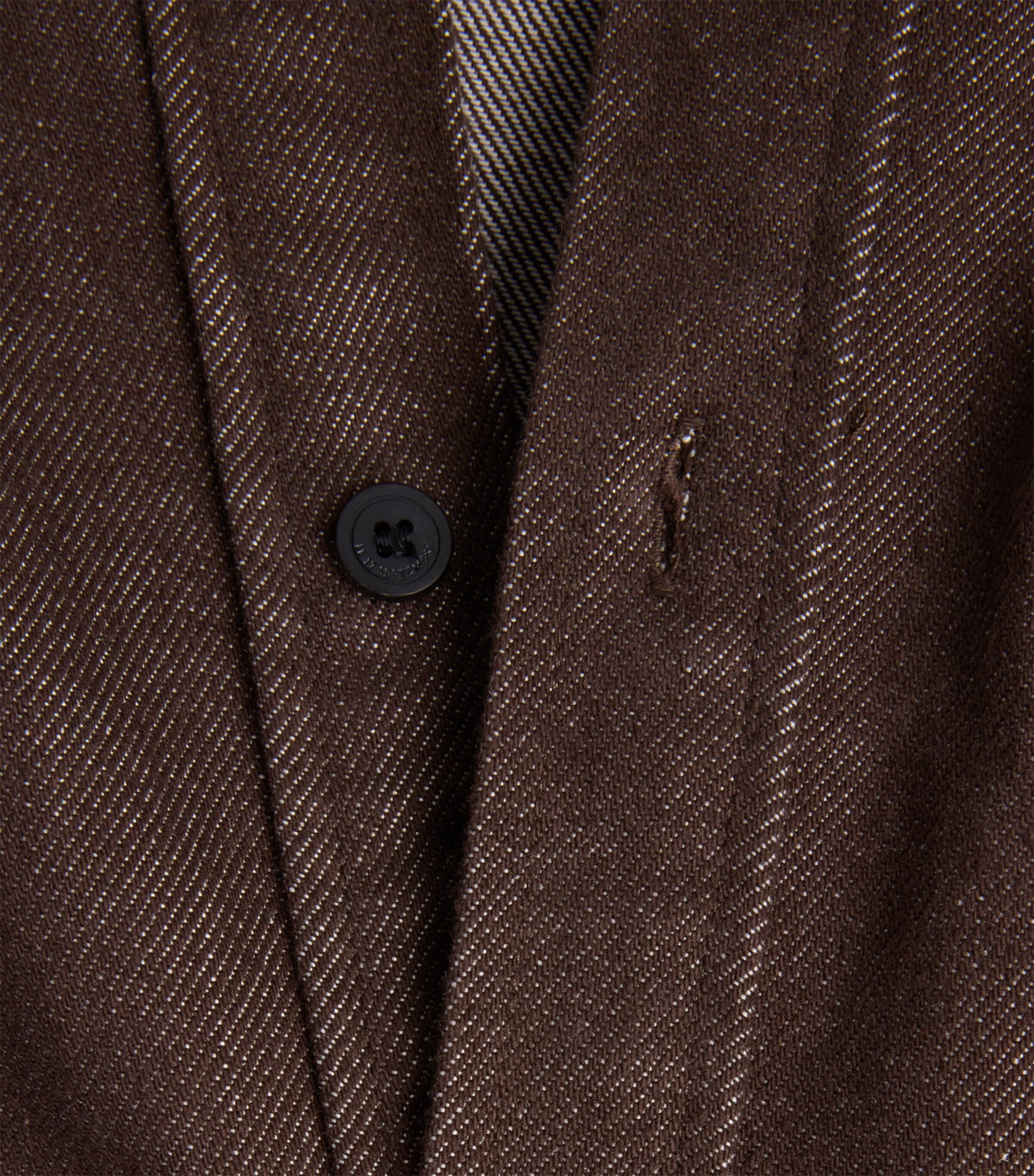 Le 17 Septembre Mens Denim Overshirt Brown Image 6