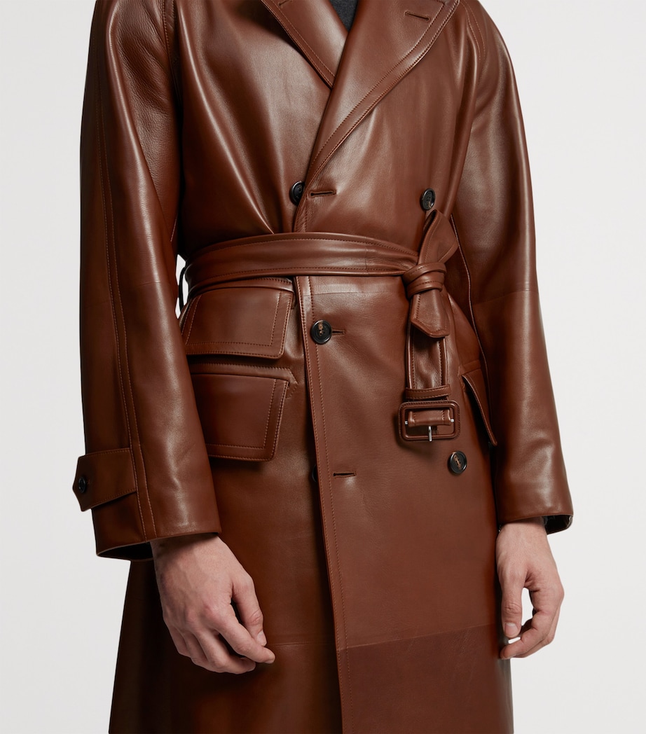 Archive Leather Trench Coat 209DARK BROWN Image 5