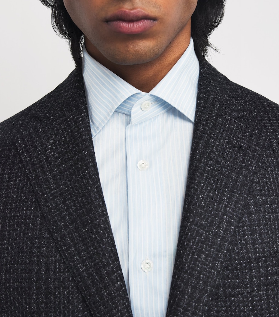 Cotton Melange Stripe Shirt LIGHT BLUE Image 6