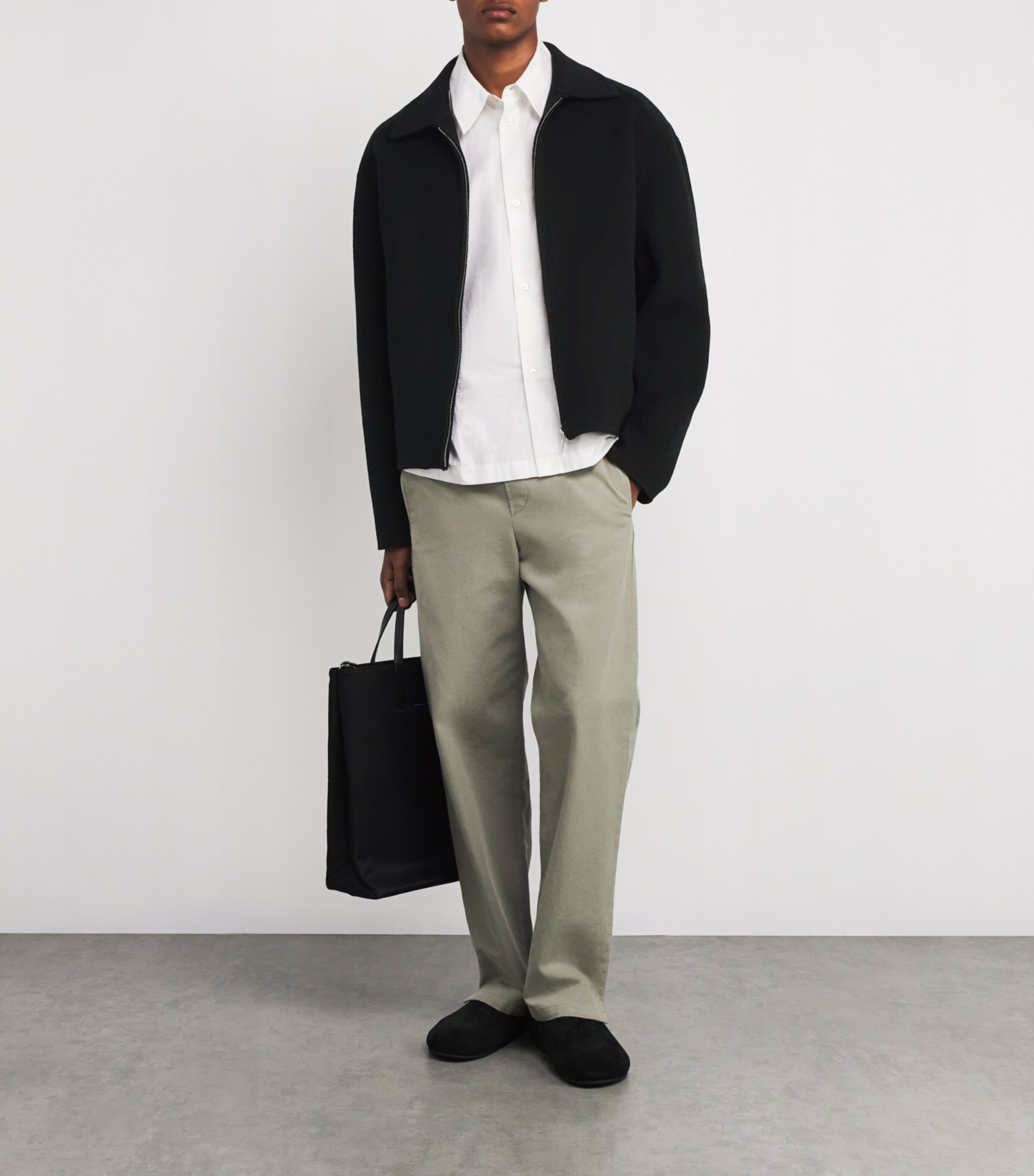 Wool Bomber Jacket 001 BLACK Image 2