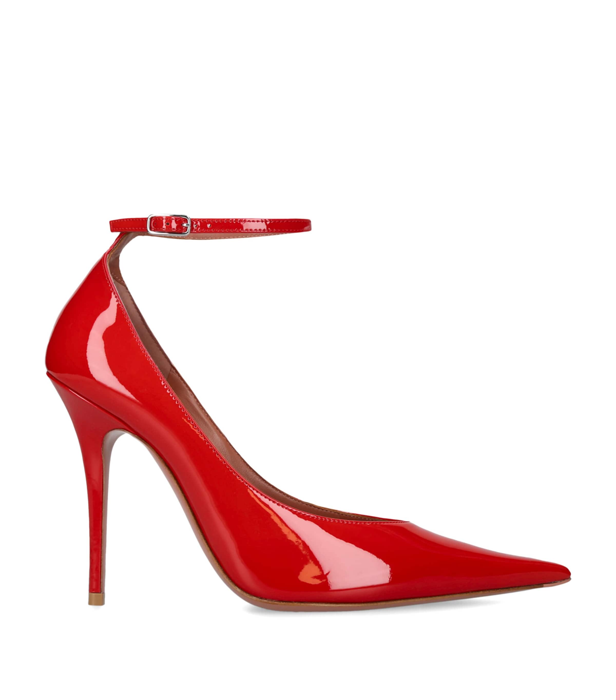 Amina Muaddi Anok 105 Patent Leather Pumps In Red
