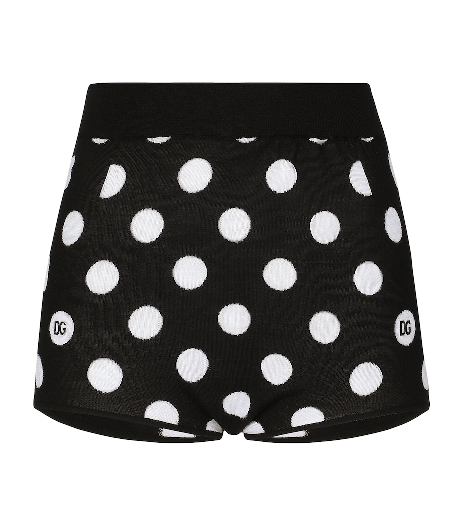 Polka-Dot Mini Shorts N0004-BLACK/WHITE Image 1