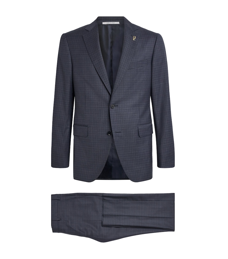 Wool Check 2-Piece Suit 01 BLUE NAVY Image 1