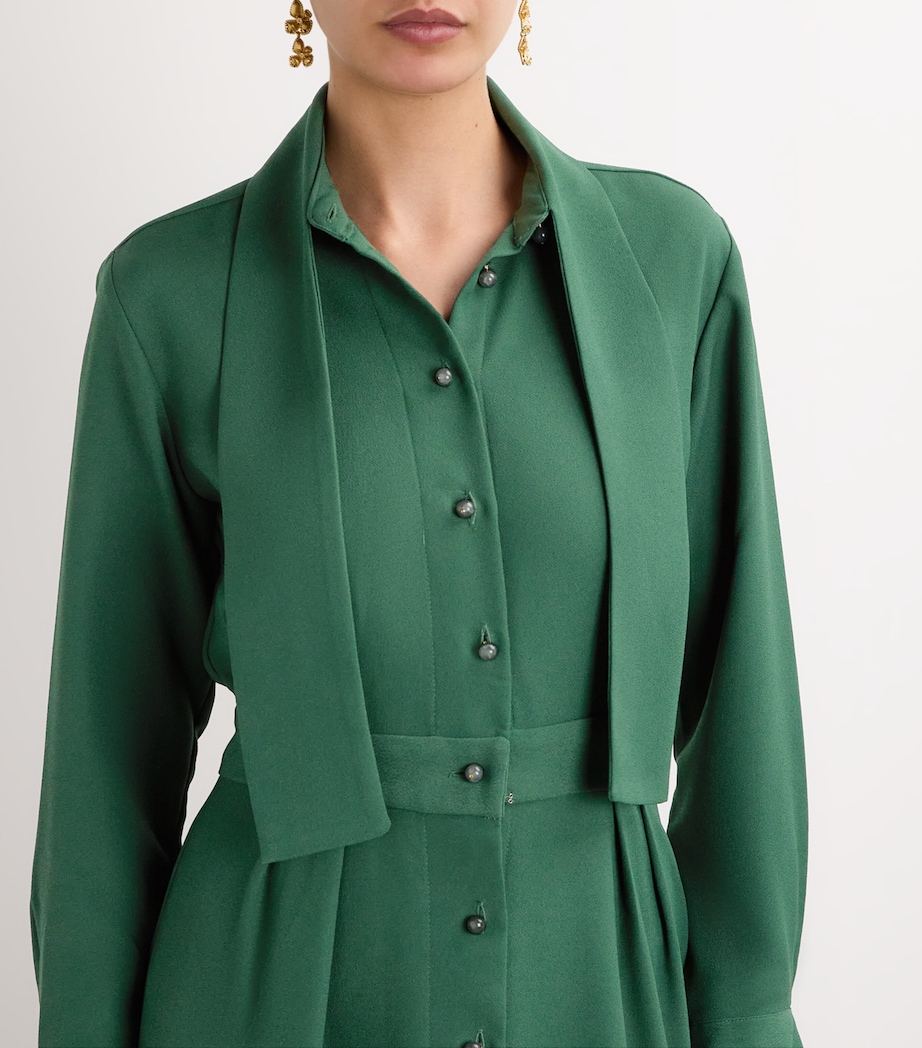 Palmer//Harding Womens Confession Shirt Dress Green Crepe Image 6