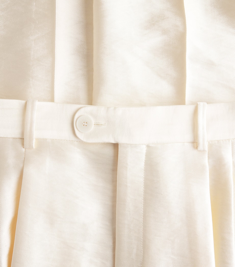 Sandro Paris Womens Satin Tailored Trousers Cream Image 6