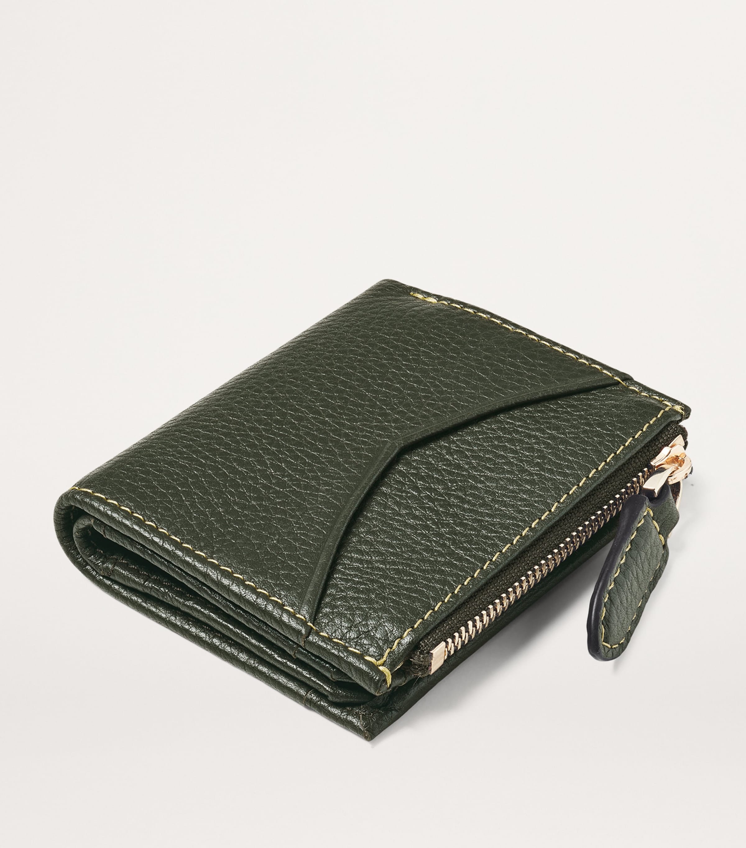 Aspinal Of London Leather Hudson Coin and Card Holder Green Image 3
