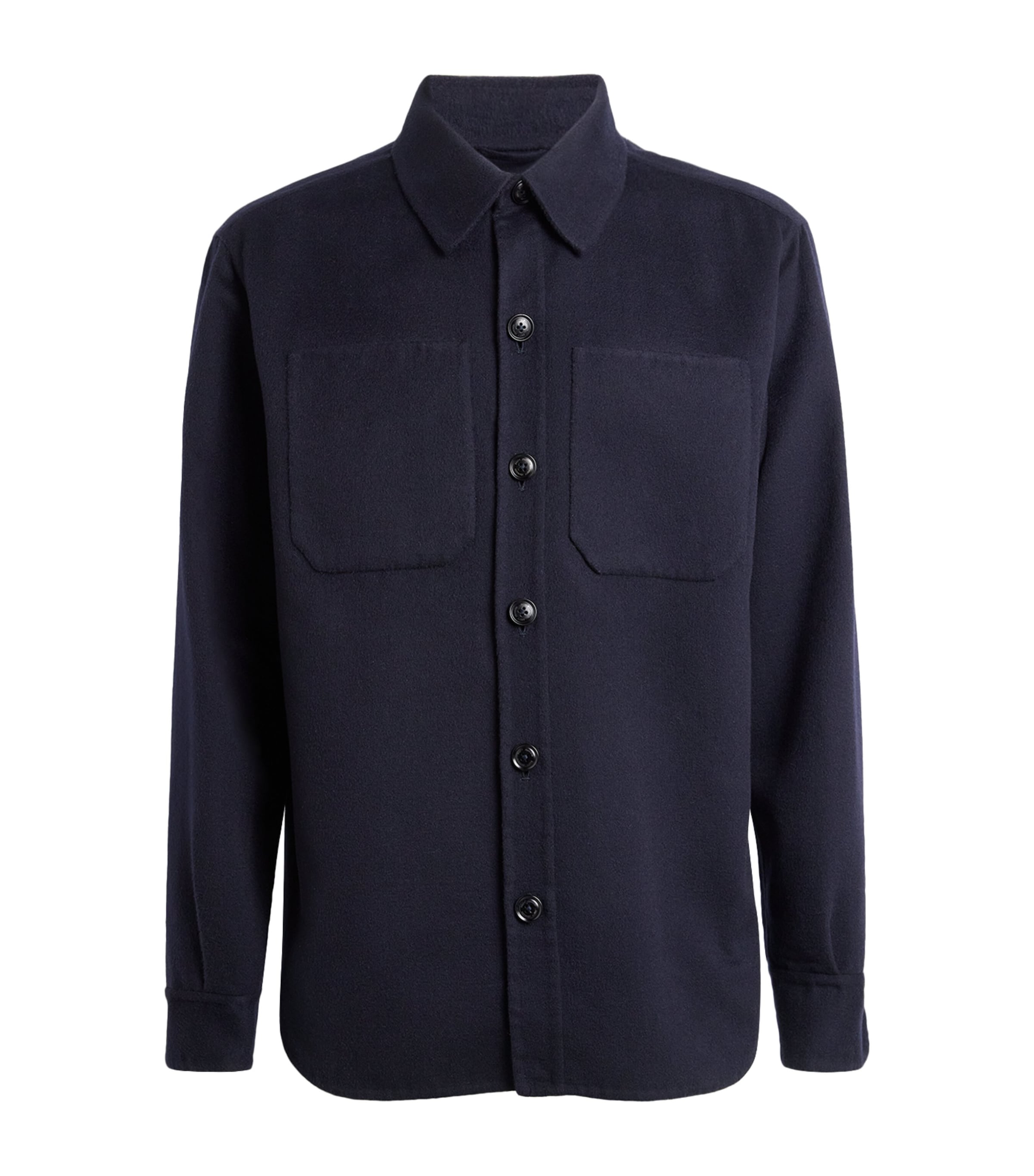 Brett Johnson Double Cashmere Overshirt In Navy