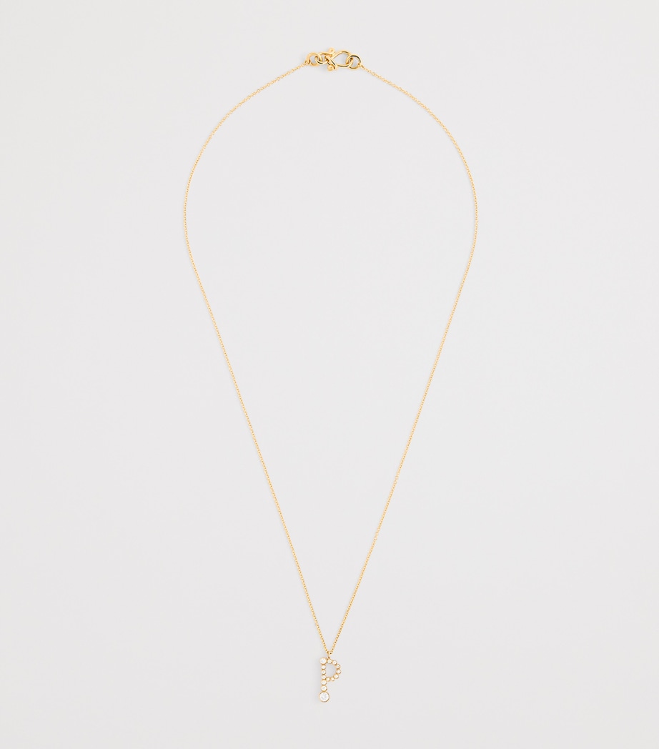 Yellow Gold and Diamond Soprano 'P' Necklace YELLOW GOLD Image 3