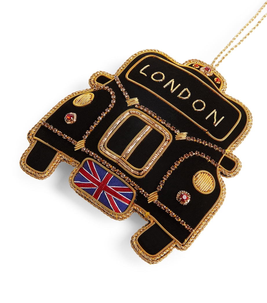 Beaded London Taxi Tree Decoration BLK/GOLD Image 4