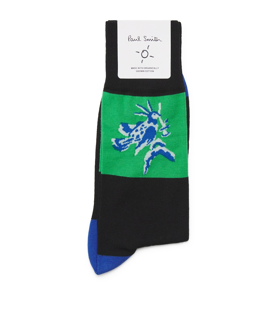 Cotton-Blend Bohemia Socks BLACK Image 1