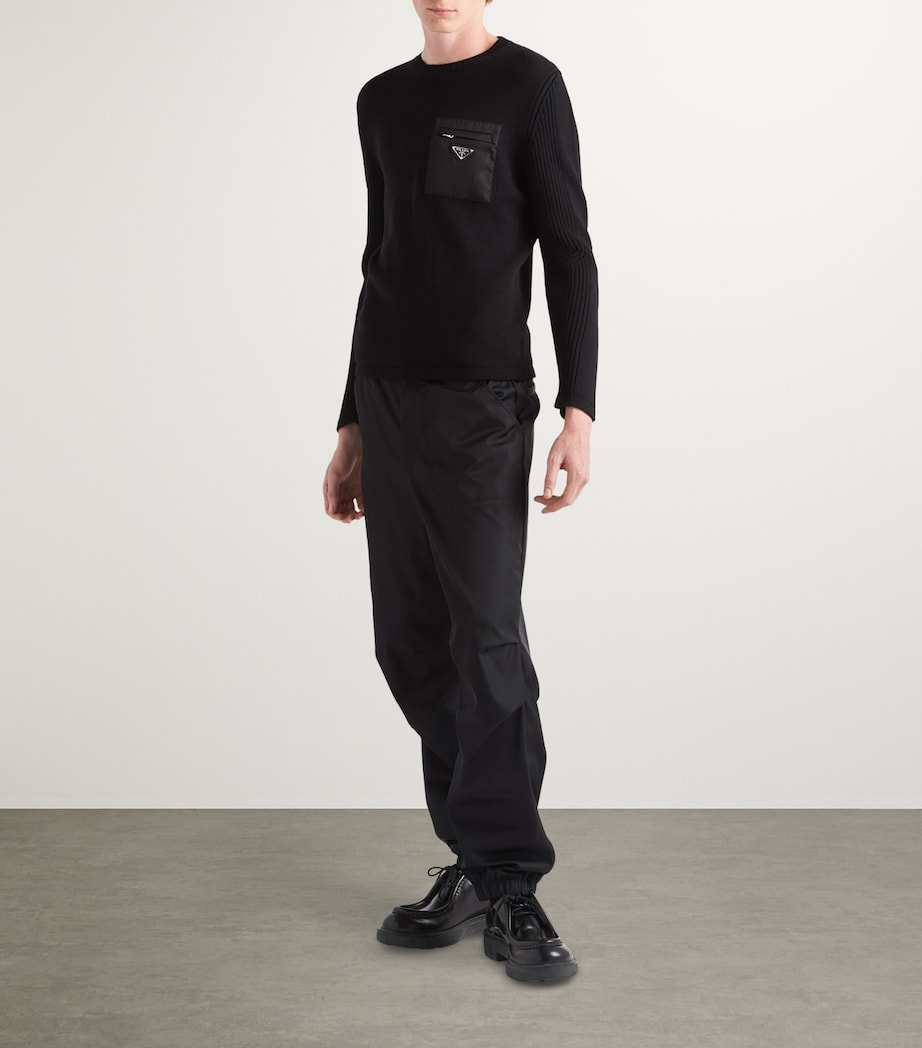 Wool Nylon-Trim Triangle Sweater F0002 Image 2