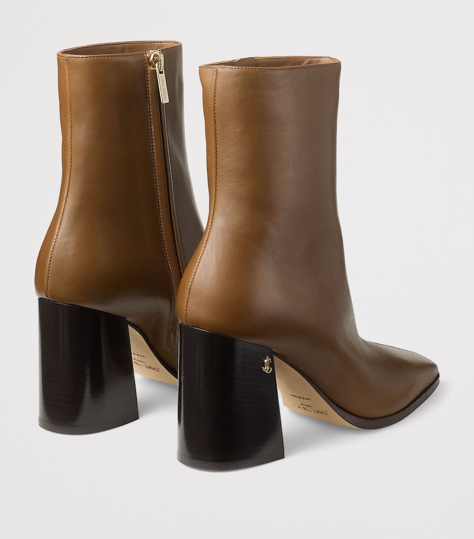 Bryelle 85 Leather Ankle Boots CLOVE Image 3