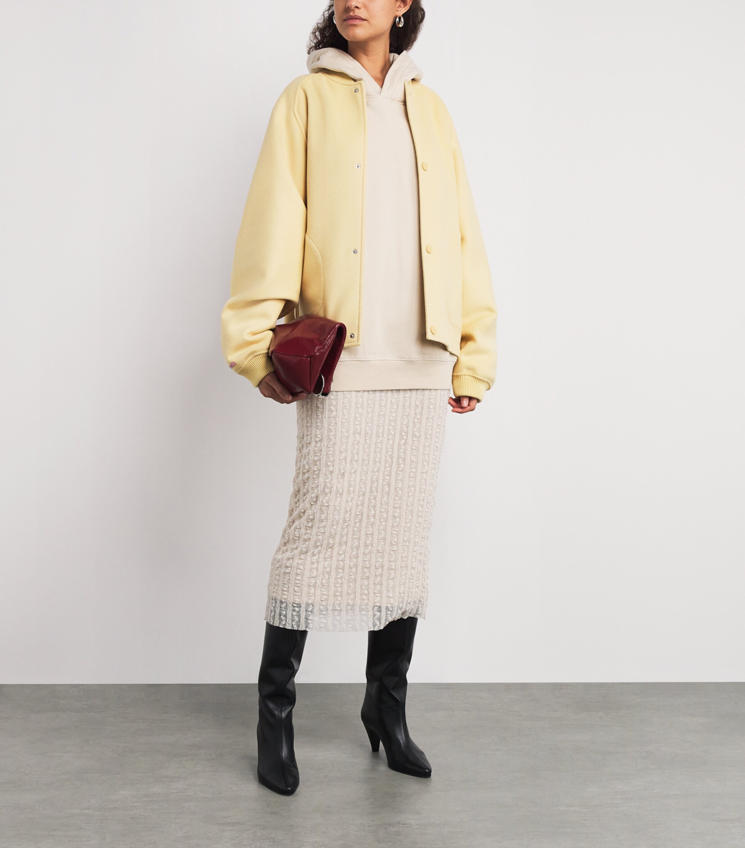 Virgin Wool Bomber Jacket YELLOW Image 2