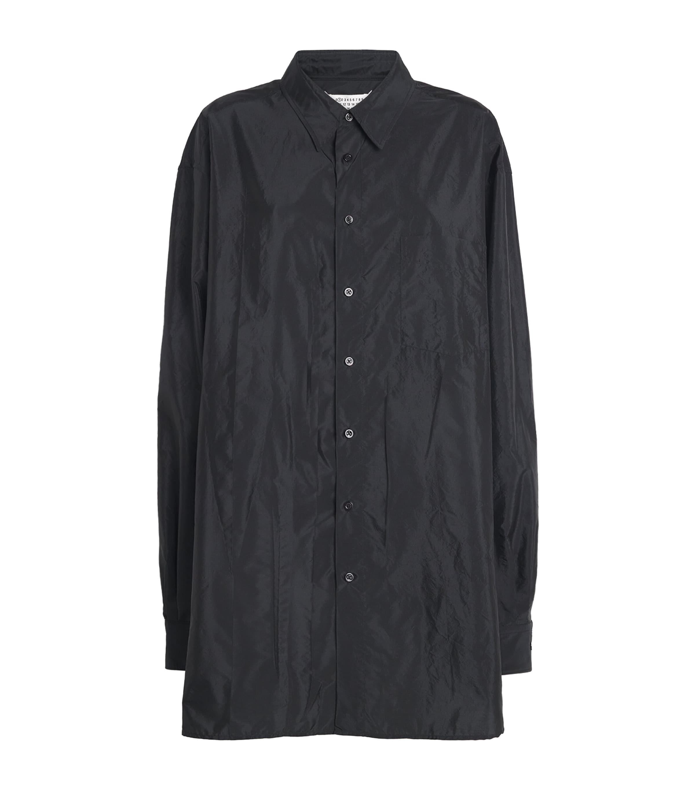 Maison Margiela Woven Oversized Shirt In Blue