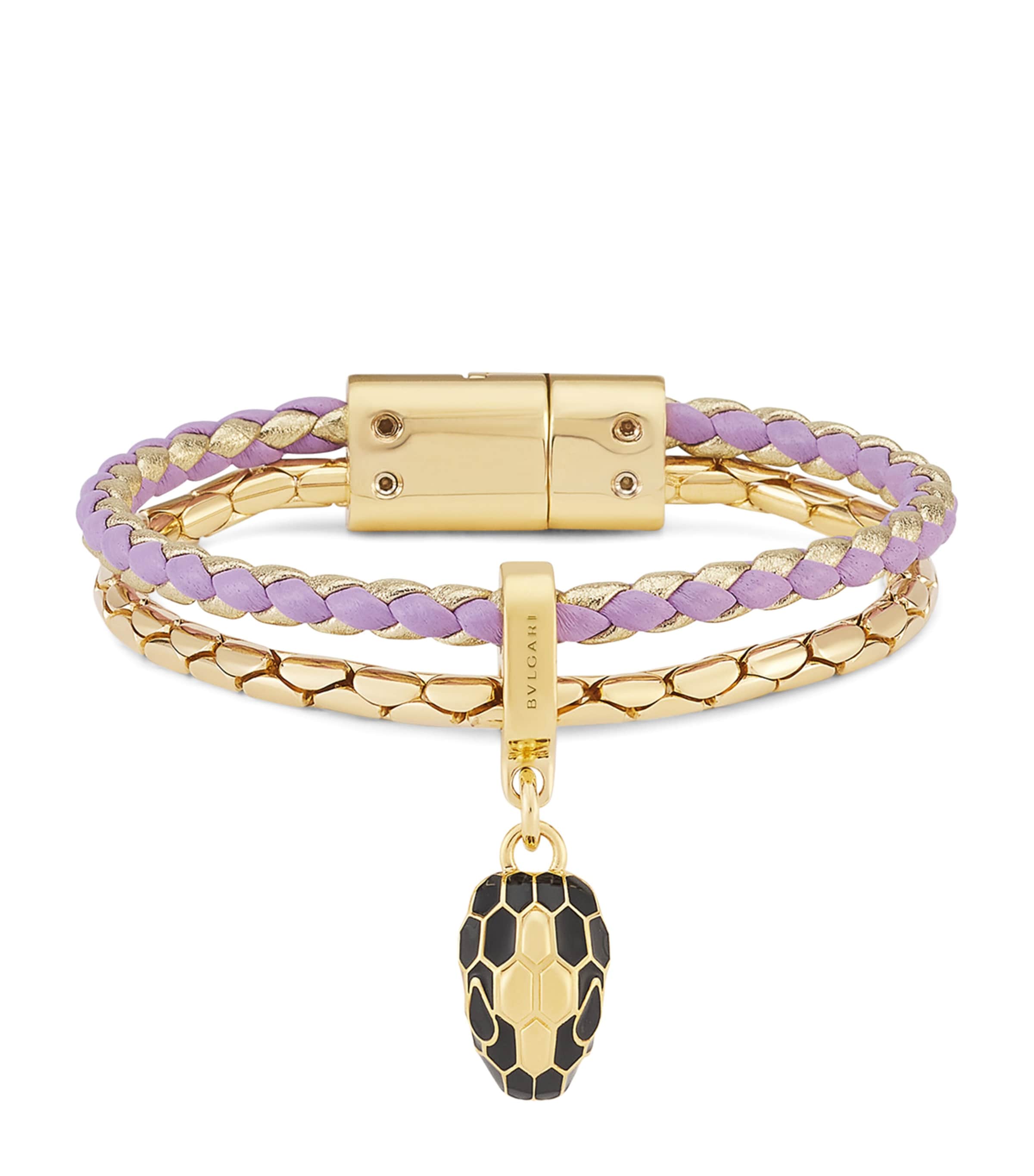 Bvlgari Medium Leather Serpenti Forever Bracelet Fuchsia Image 1
