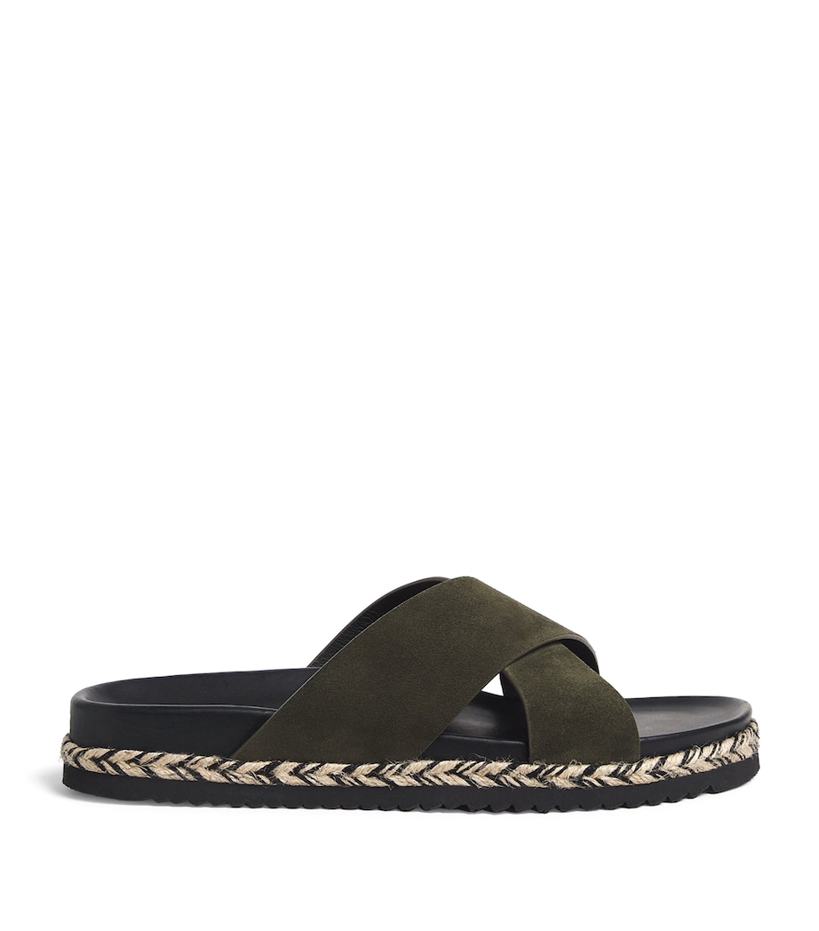 Leather Breno Espadrille Slides 842-DARK OLIVE Image 1