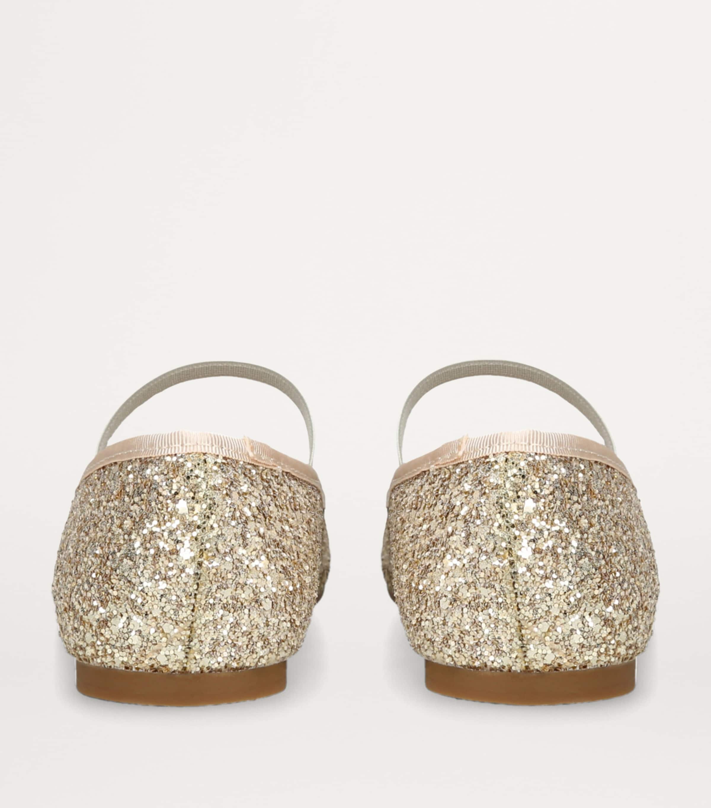 Leather Glitter Bug Ballet Flats SILVER Image 2