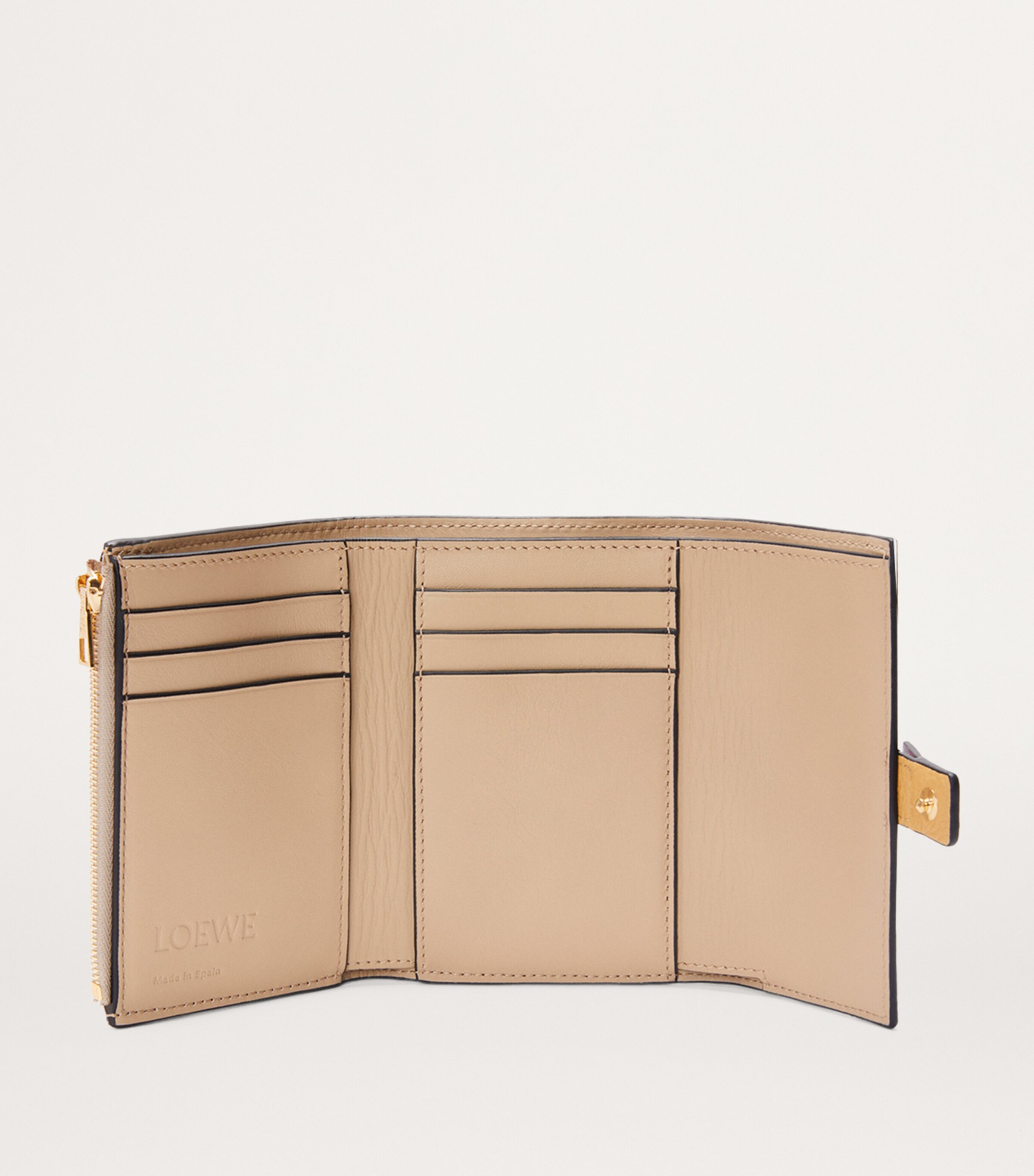 Small Leather Vertical Wallet BISCUIT/CRIMSON/PAPE Image 2