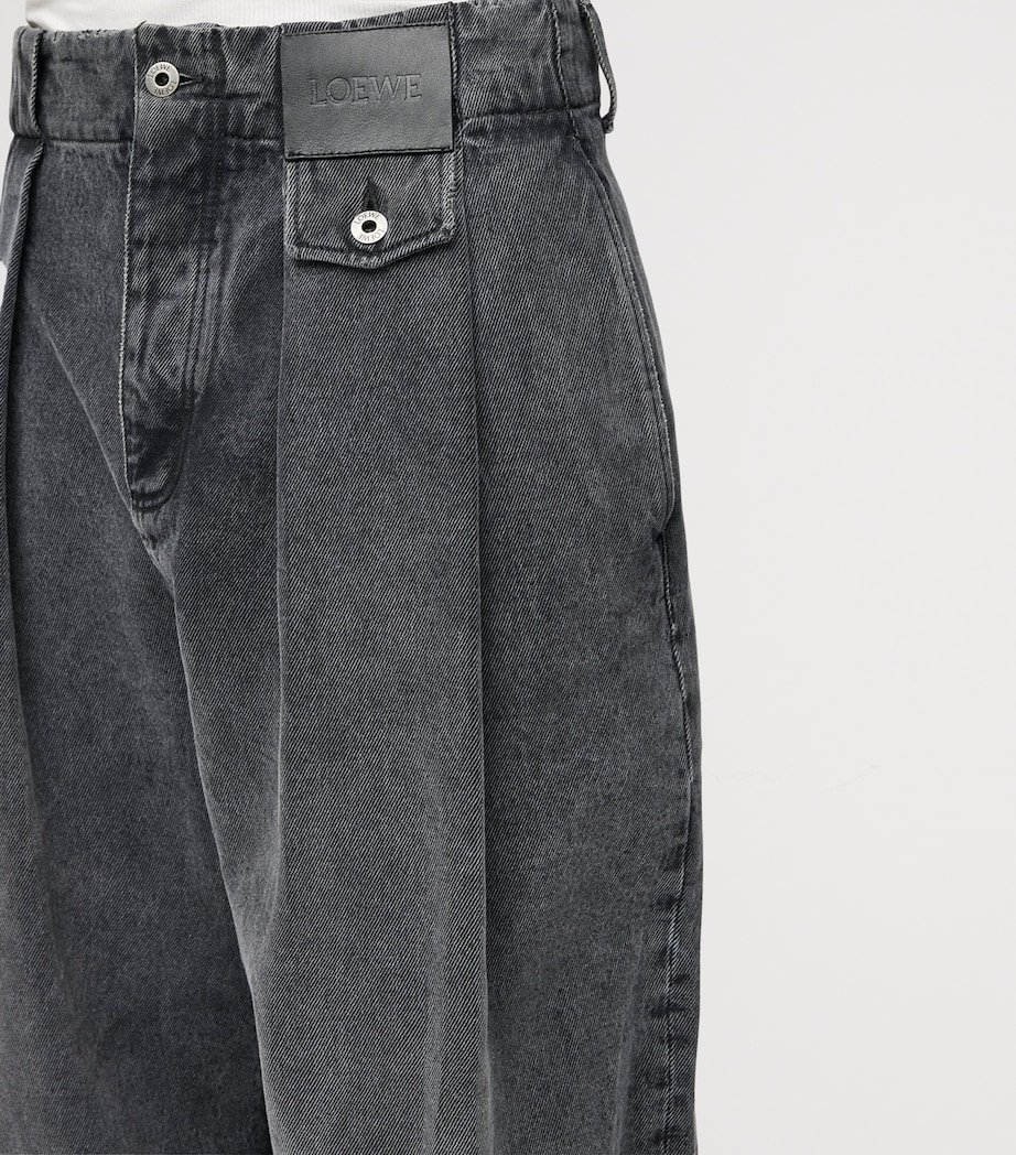 Pleated Jeans BLACK Image 6