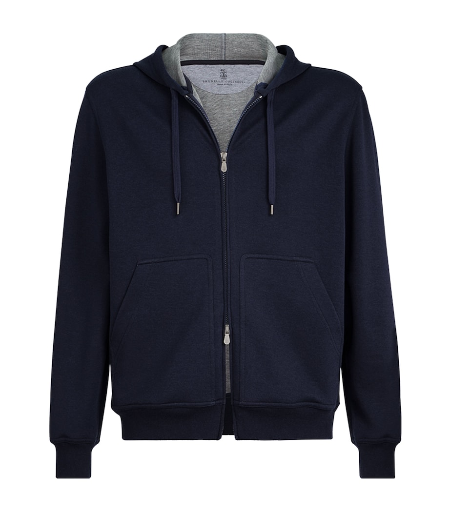 Brunello Cucinelli Mens French Terry Zip-Up Hoodie Image 1