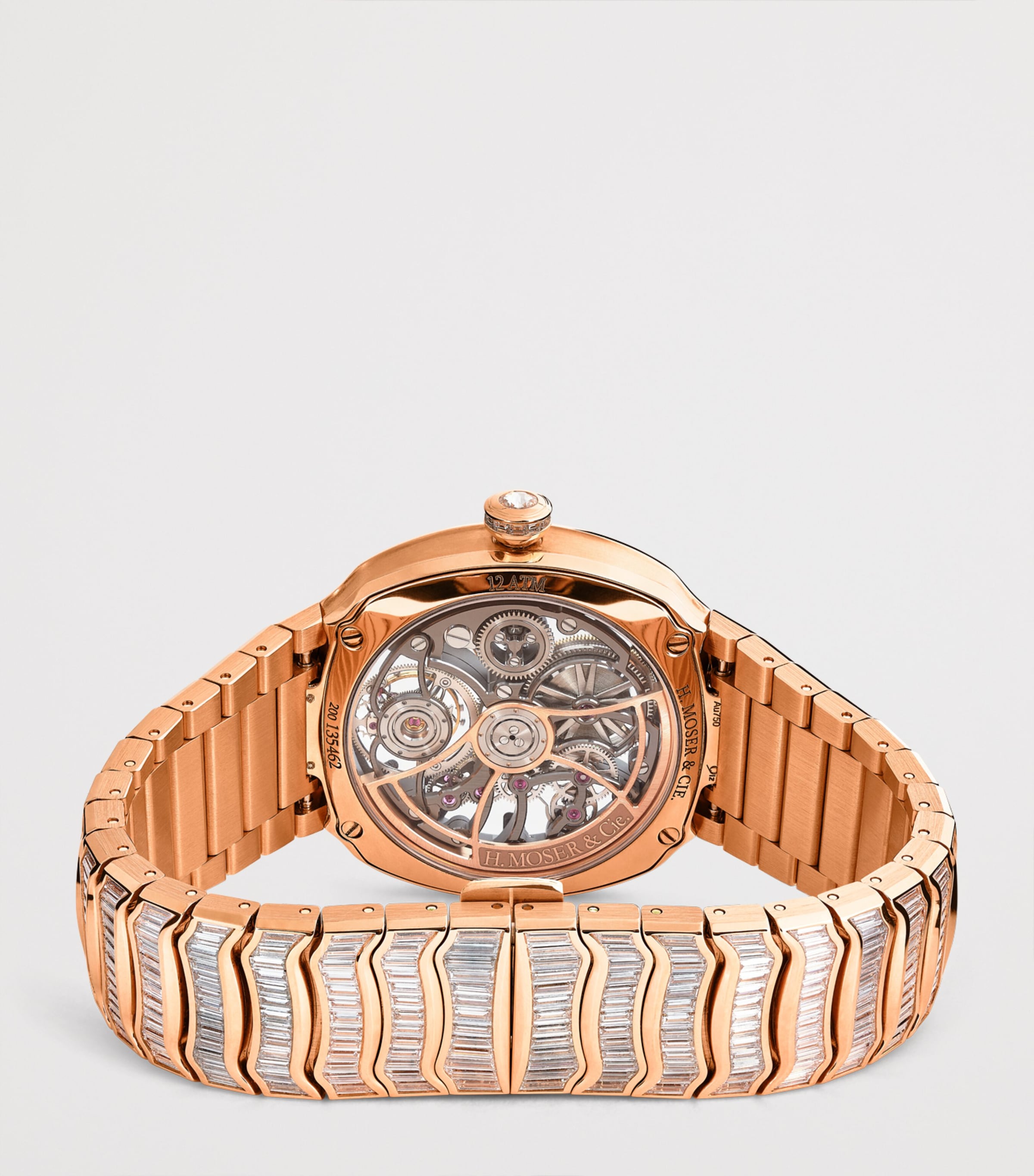 Rose Gold and Diamond Streamliner Tourbillon Skeleton Watch 40mm YELLOW GOLD Image 3