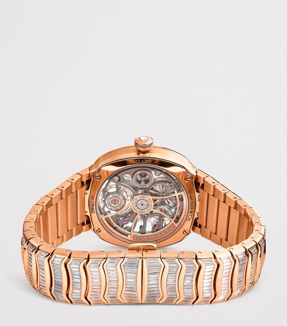 Rose Gold and Diamond Streamliner Tourbillon Skeleton Watch 40mm YELLOW GOLD Image 3