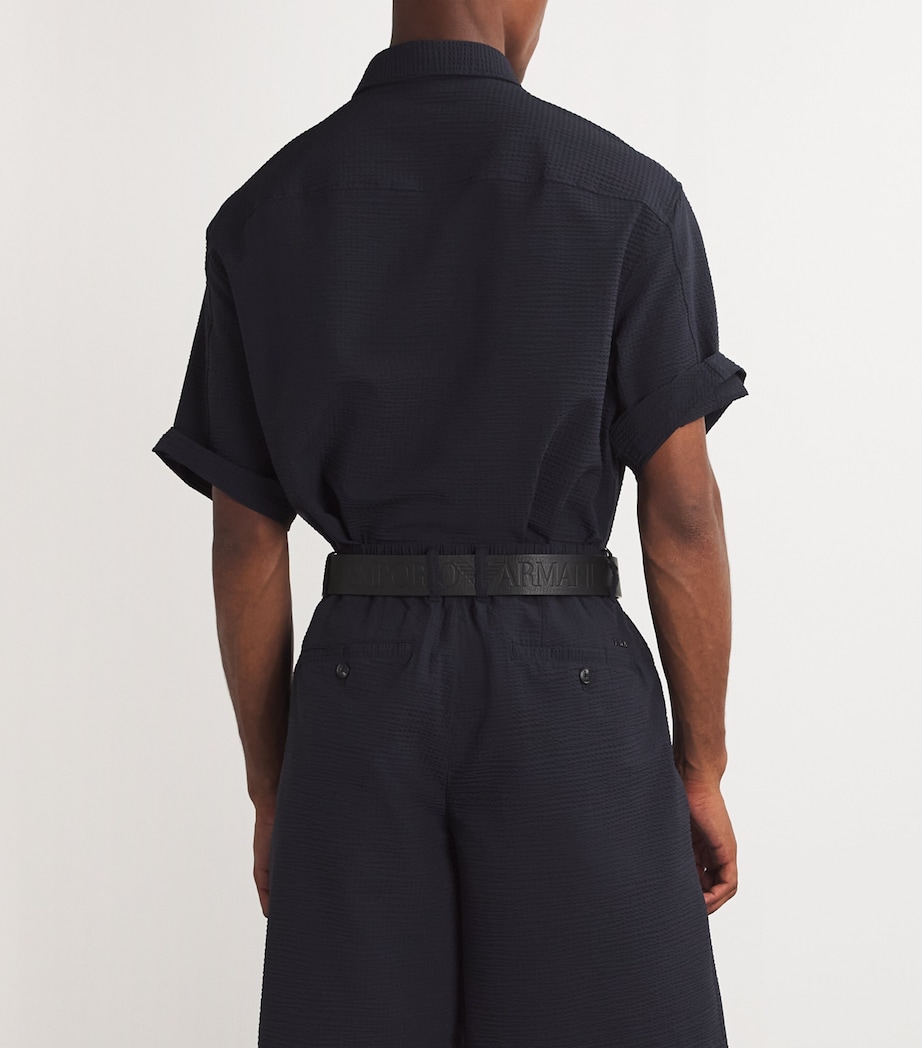 Leather Debossed-Logo Belt 80001 Image 4