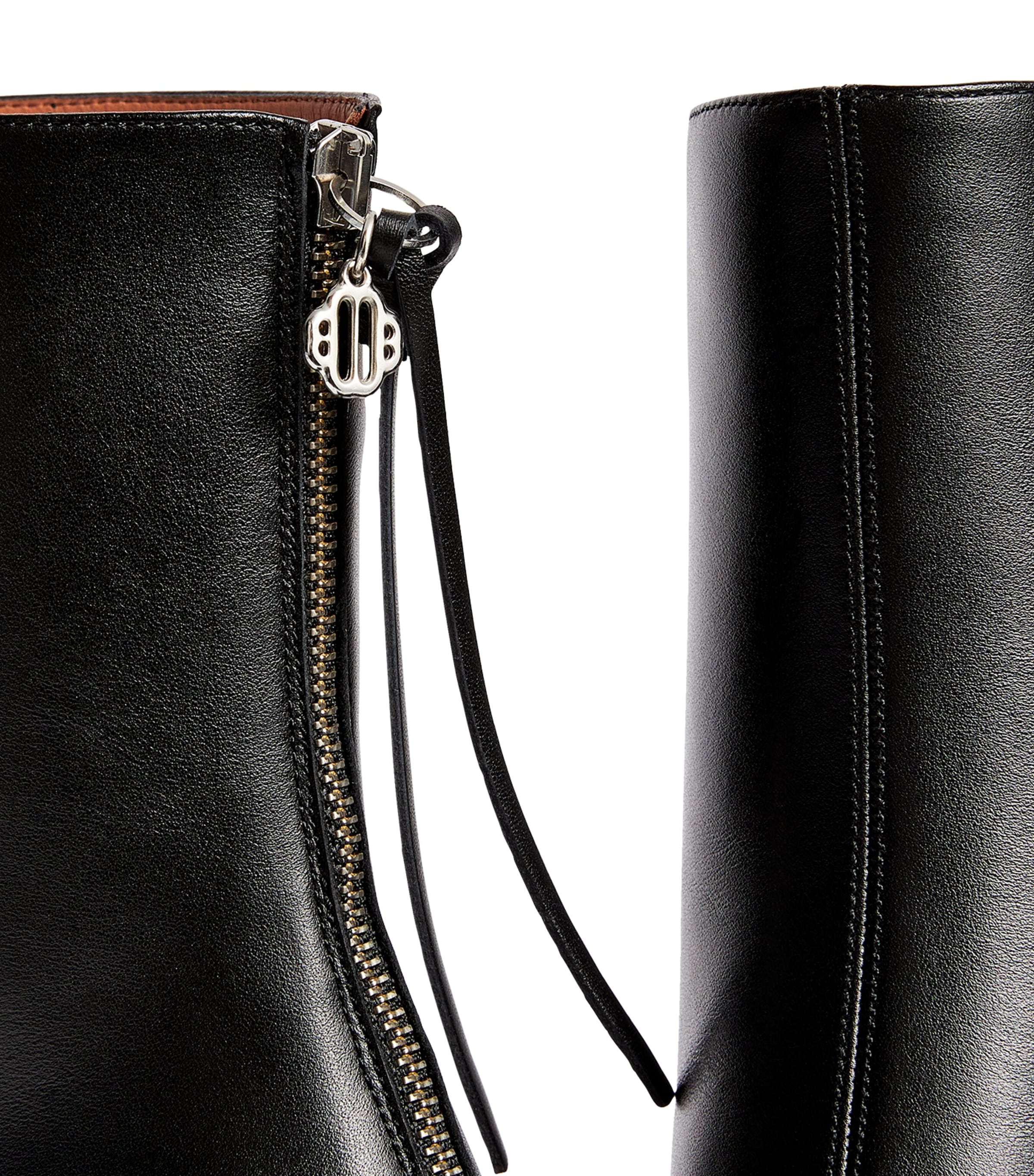 Leather Ankle Boots 75 BLACK Image 6