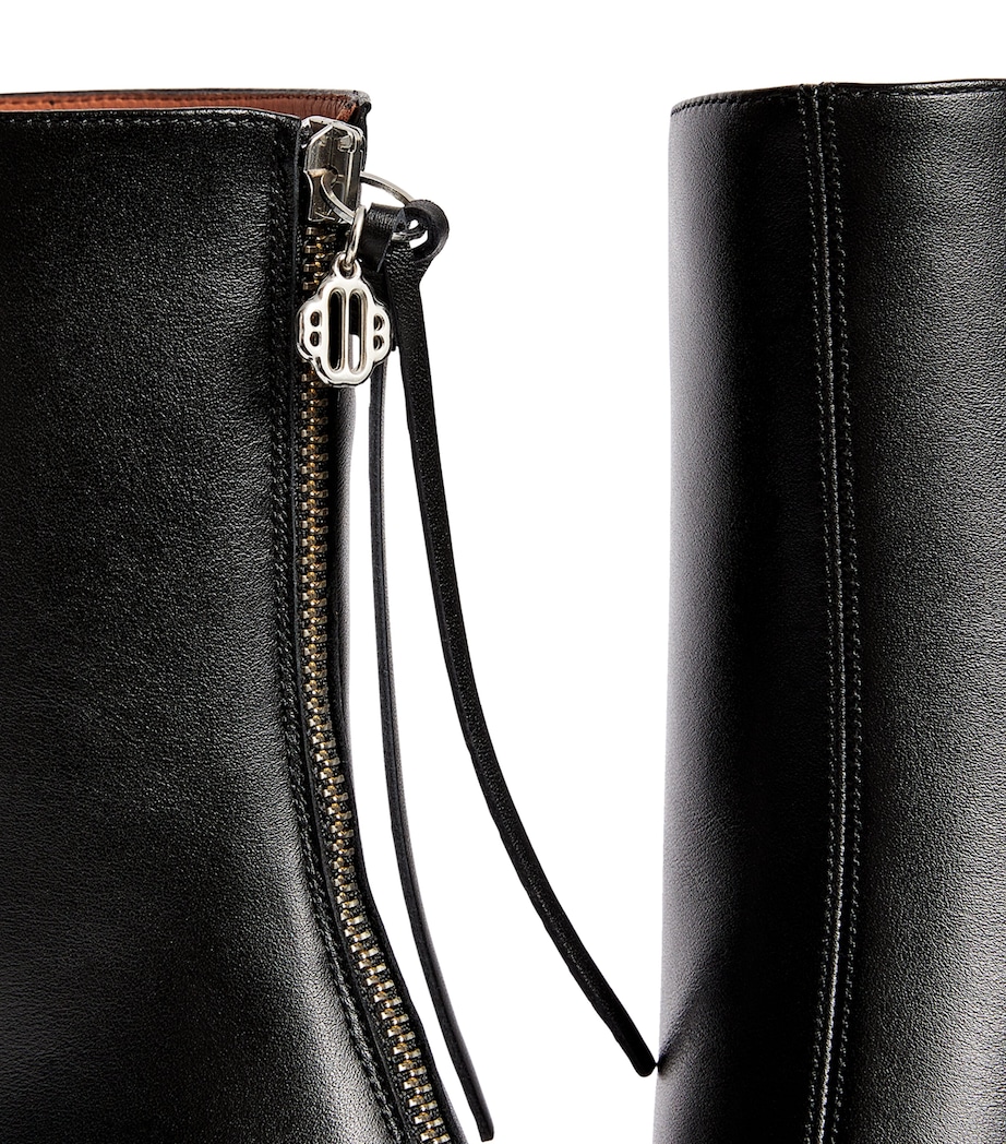 Leather Ankle Boots 75 BLACK Image 6