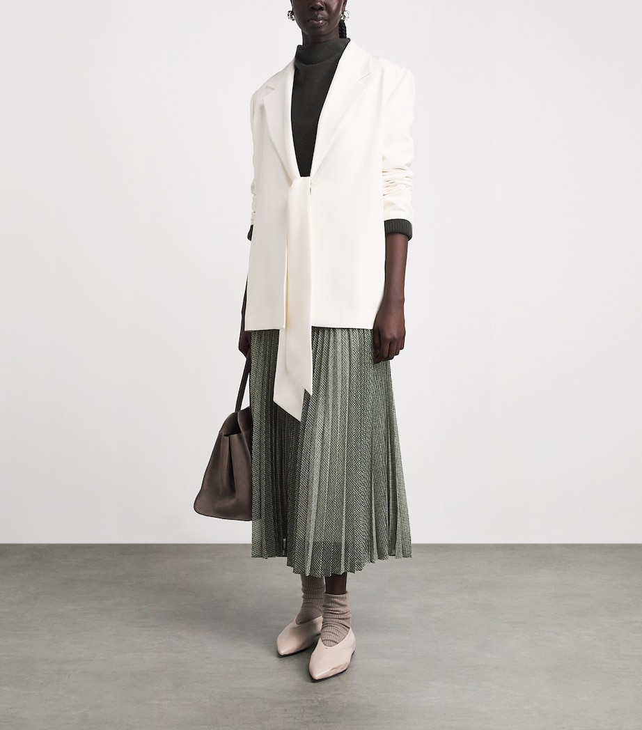 Vince Womens Pleated Midi Skirt Black/sage Image 2