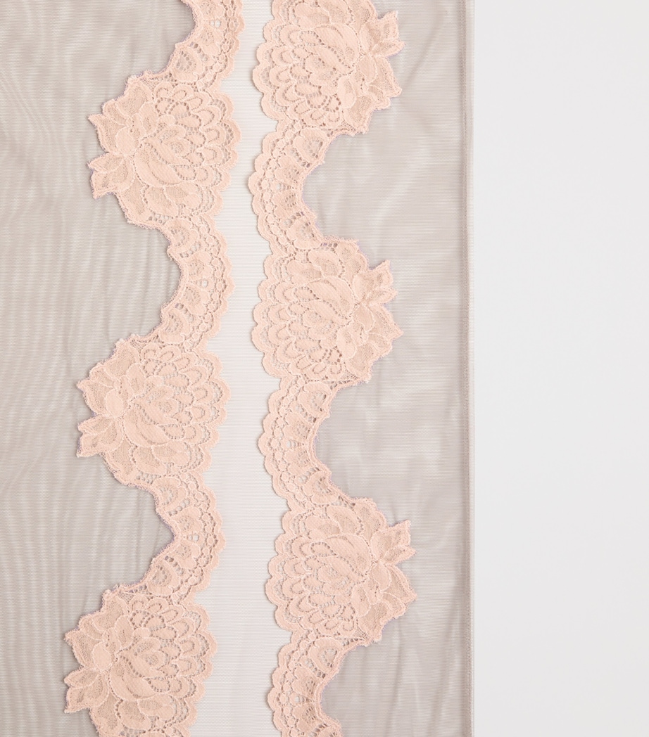 Valentino Womens Sheer Lace-Trim Maxi Skirt Image 3