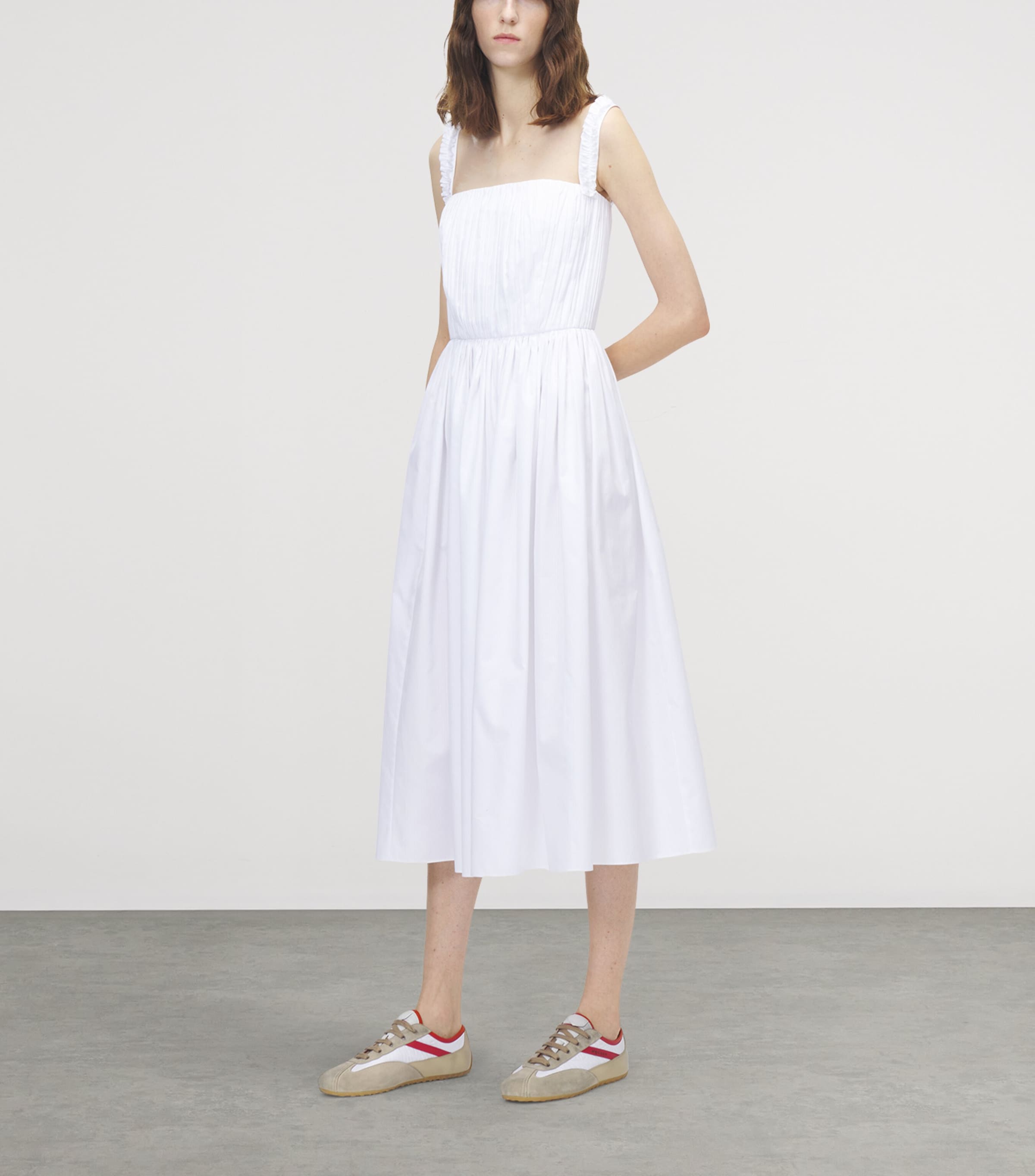 McQueen Womens Cotton Stripe Midi Dress Image 4