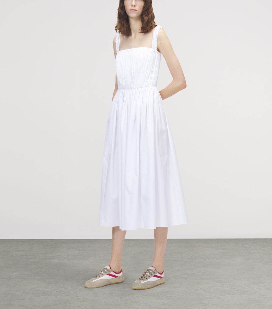 McQueen Womens Cotton Stripe Midi Dress Image 4