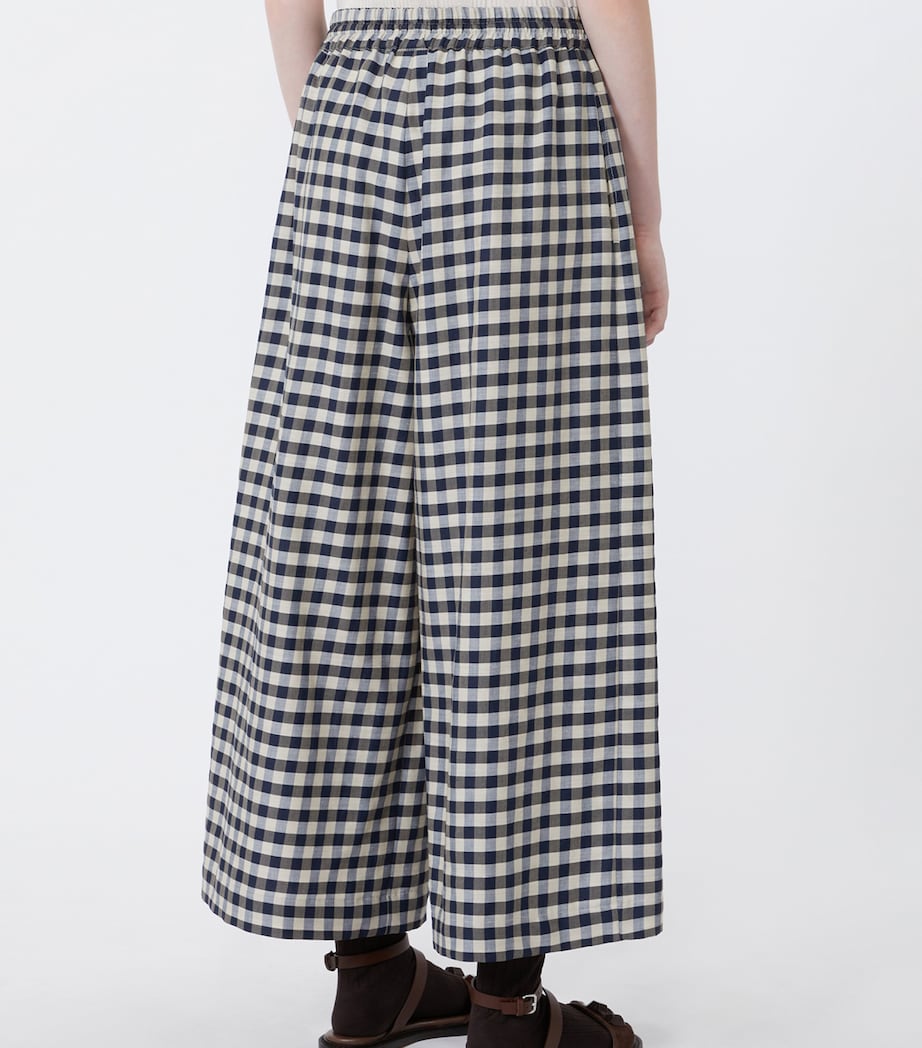 Weekend Max Mara Womens Check Print Trousers Navy Image 4