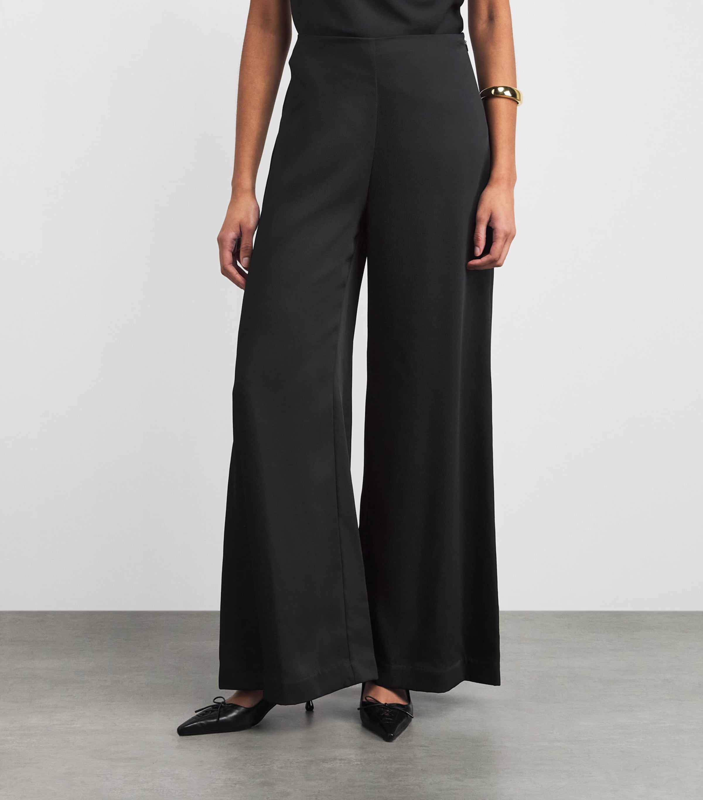 CAMILLA AND MARC Womens Elowyn Wide-Leg Trousers Black Image 4