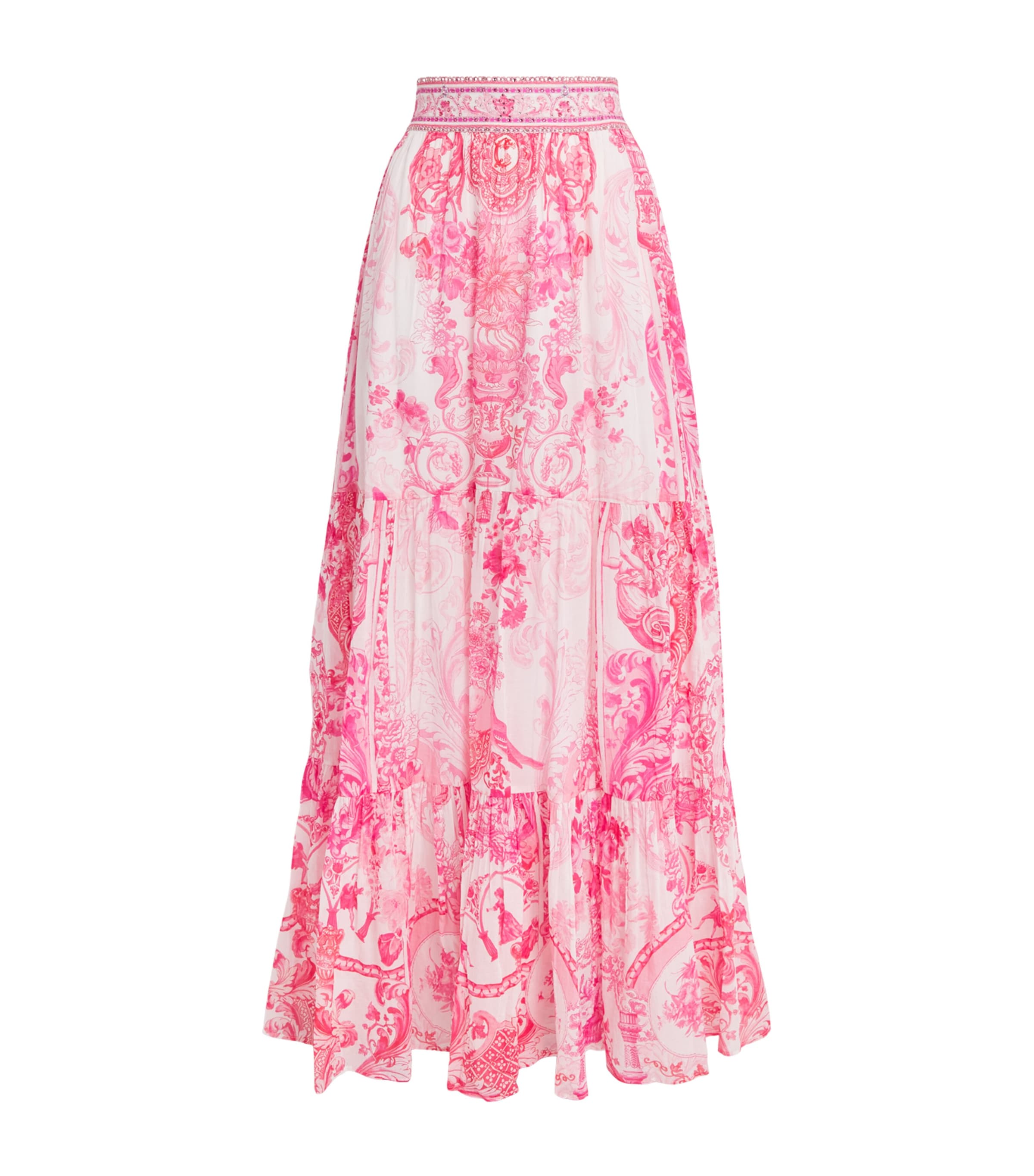 Camilla Womens Embellished Printed Maxi Skirt Livin La Vida Rosa Image 1