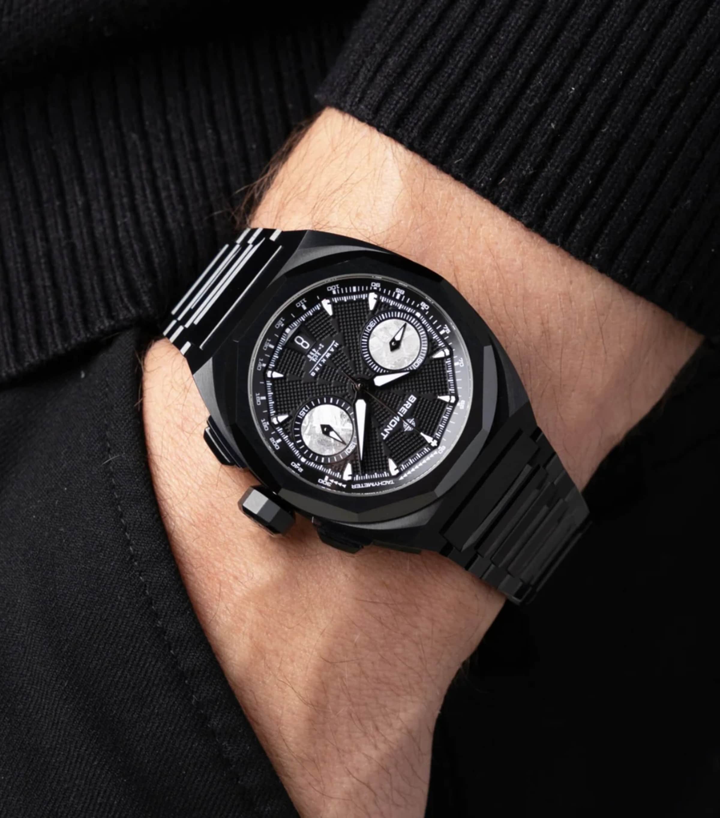 Bremont Stainless Steel Supernova Hawking Chronograph Watch 41mm Black Image 2