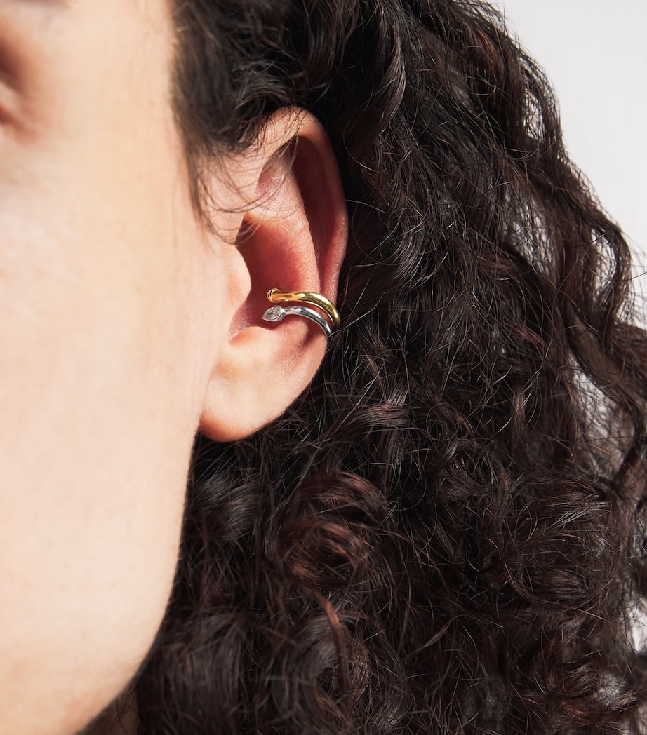 Yellow Gold and Diamond Lot N*93 Boa Double Ear Cuff MIXED GOLD Image 2