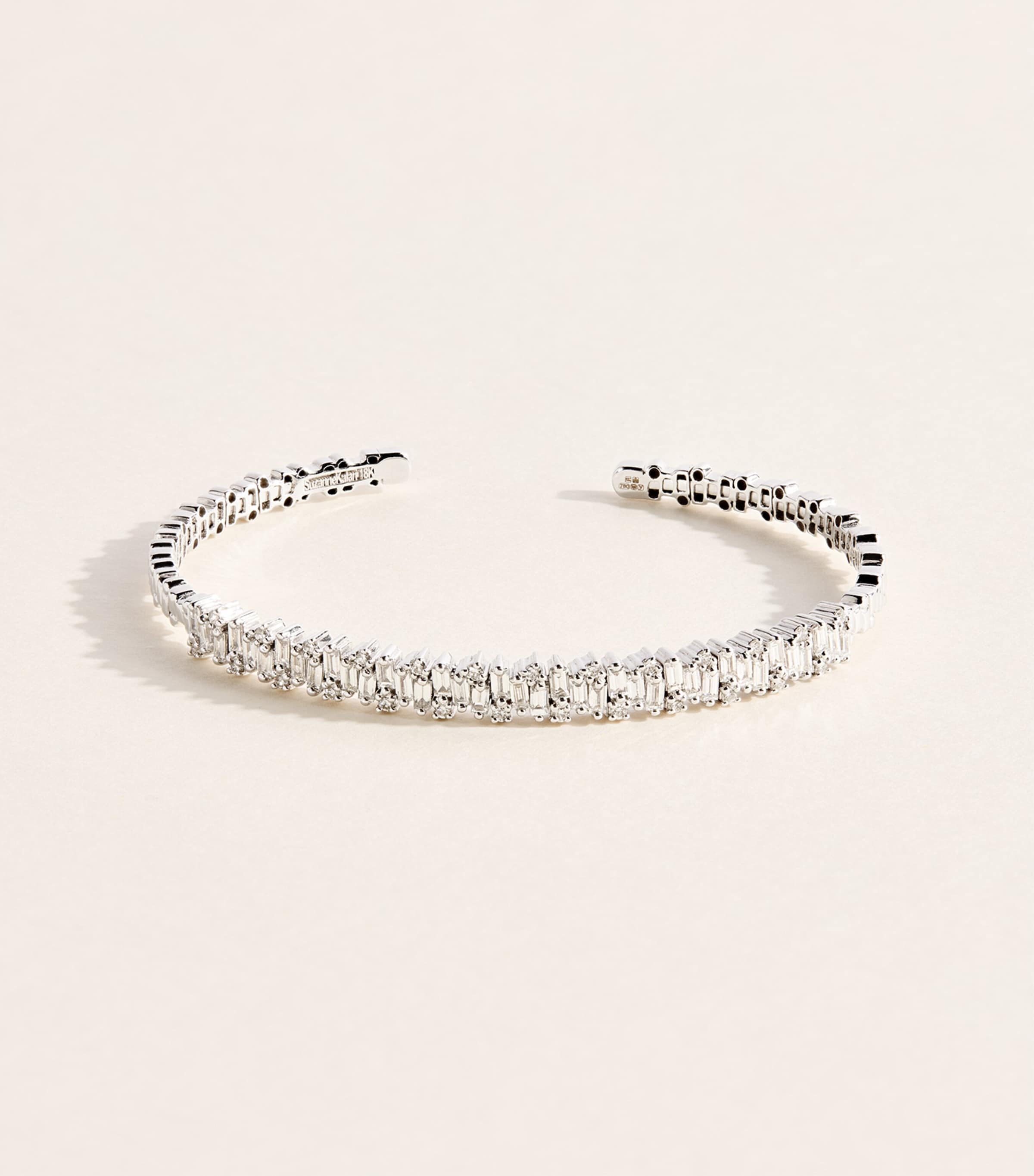Suzanne Kalan White Gold and Diamond Classic Shimmer Bangle Wg/wd Image 1
